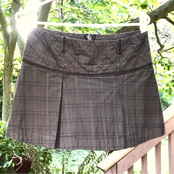 Pleated Plaid Mini-Skirt - Picture 1 of 6